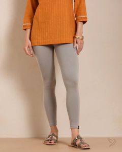 Twin Birds Women Cotton Ankle Legging - Grey Smoke