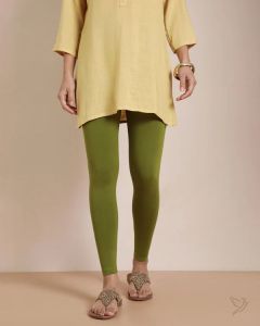Twin Birds Women Cotton Ankle Legging - Olive