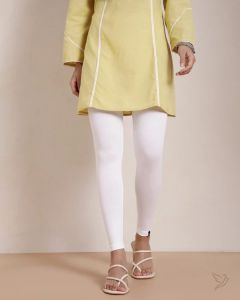 Twin Birds Women Cotton Ankle Legging - Pearl white