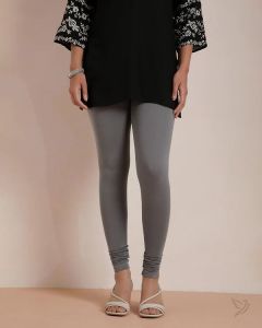 Twin Birds Women Cotton Churidar Legging - Anthrazite Grey