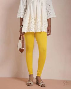 Twin Birds Women Cotton Churidar Legging - Alphonso Squash