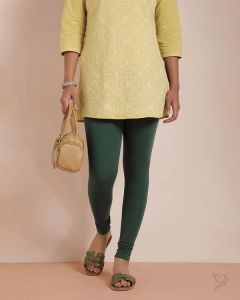 Twin Birds Women Cotton Churidar Legging - Bottle Green