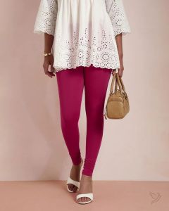 Twin Birds Women Cotton Churidar Legging - Bubble Gum