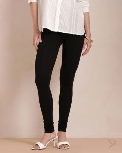 Twin Birds Women Cotton Churidar Legging - Carbon Black