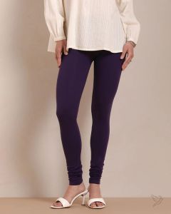 Twin Birds Women Cotton Churidar Legging - Deep Purple