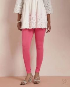 Twin Birds Women Cotton Churidar Legging - Flirty Flamingo