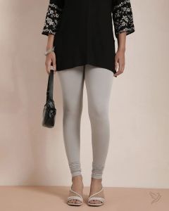 Twin Birds Women Cotton Churidar Legging - Grey Smoke