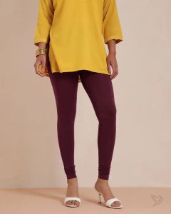 Twin Birds Women Cotton Churidar Legging - Grape Vine