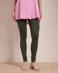 Twin Birds Women Cotton Churidar Legging - Jungle Green