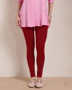 Twin Birds Women Cotton Churidar Legging - La Burgandy