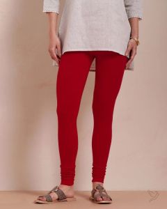 Twin Birds Women Cotton Churidar Legging - Lava Red