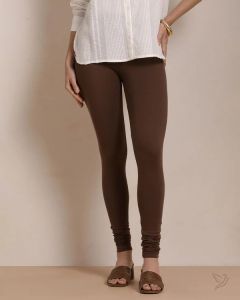 Twin Birds Women Cotton Churidar Legging - Mocha Bean