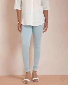 Twin Birds Women Cotton Churidar Legging - Mid Blue