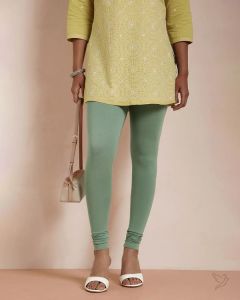 Twin Birds Women Cotton Churidar Legging - Mint Olive