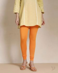 Twin Birds Women Cotton Churidar Legging - Orange Tango