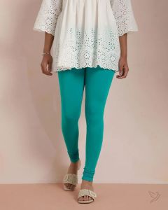 Twin Birds Women Cotton Churidar Legging - Pool Side