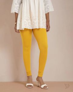 Twin Birds Women Cotton Churidar Legging - Sweet Corn