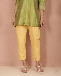 Twin Birds Women Cotton Kurti Pant Caramel Custard