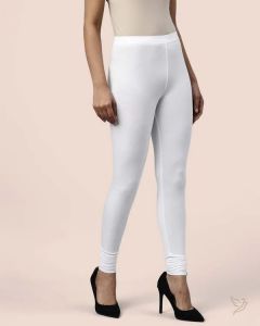 Twin Birds Women Bamboo Modal Churidar Legging White