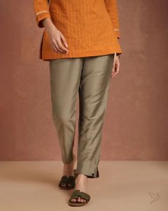 Twin Birds Women Metallic Straight Pant Honey Dew