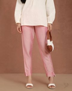 Twin Birds Women Metallic Straight Pant Pink Smoothie