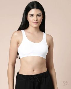 Twin Birds Women Inner Wear Sports Bra Pearl White