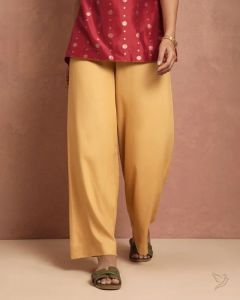 Twin Birds Women Wide Leg Palazzo Caramel Custard