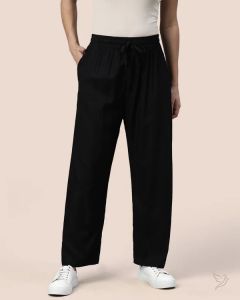 Twin Birds Women Viscose Kurti Pant Black