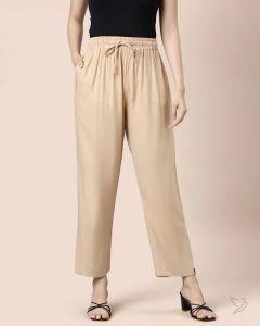 Twin Birds Women Viscose Kurti Pant Butter Scotch