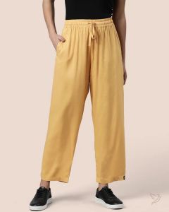 Twin Birds Women Viscose Kurti Pant Caramel Custard