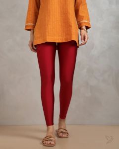 Twin Birds Women Shimmer Legging Red Velvet
