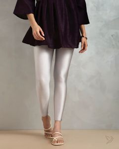 Twin Birds Women Shimmer Legging Silver Coin